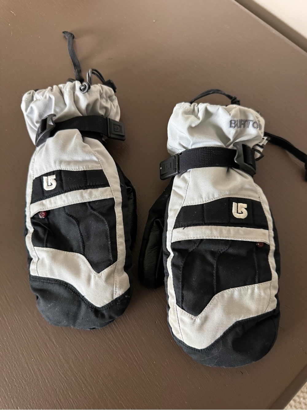 Burton Black and Light Gray Snow Mittens